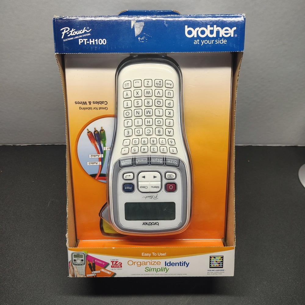 New Brother Label Maker White PT-H100 P-Touch Handheld Portable Printer